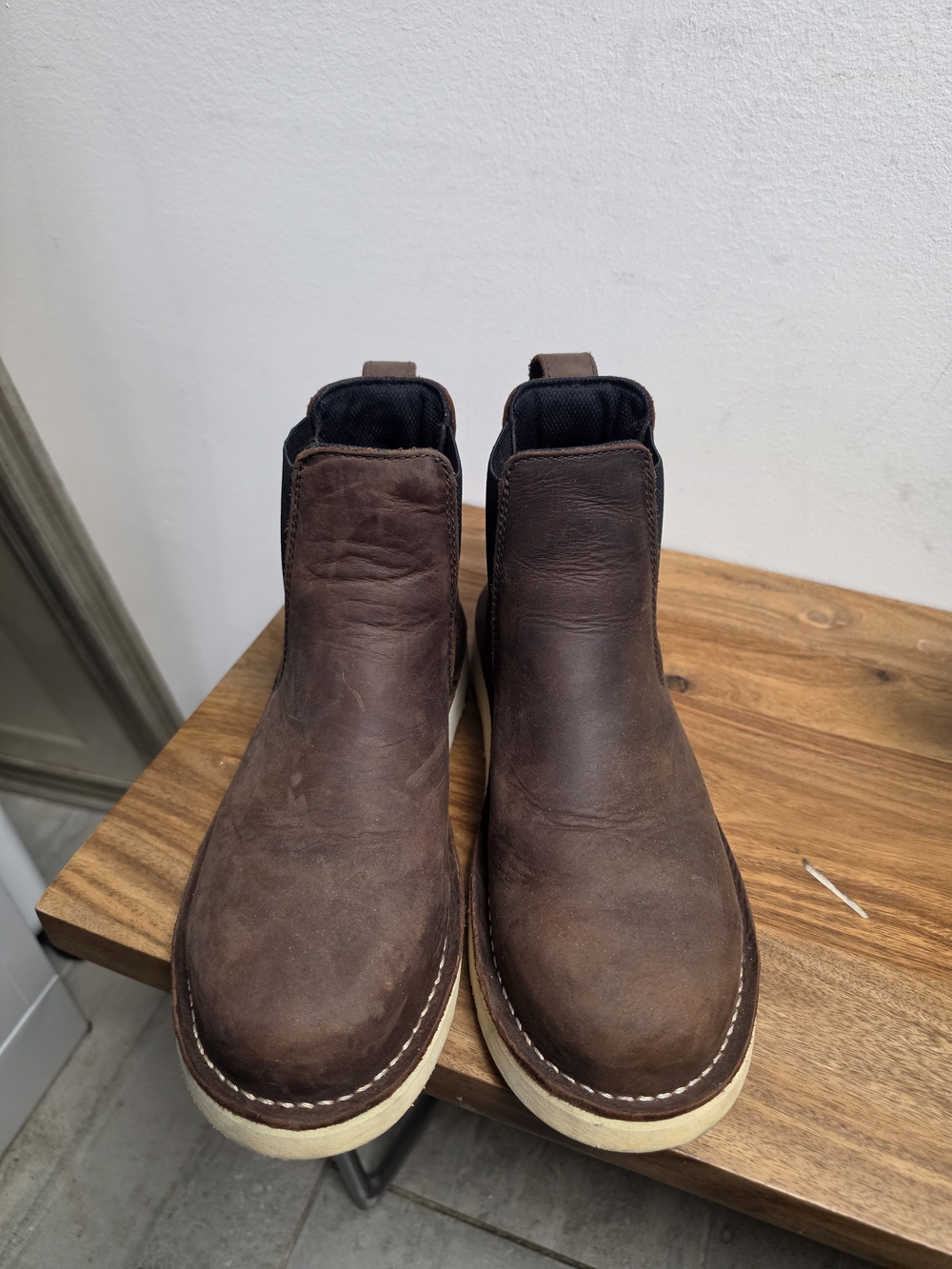 Danner Bull Run Chelsea Work Boots with Cream Soles